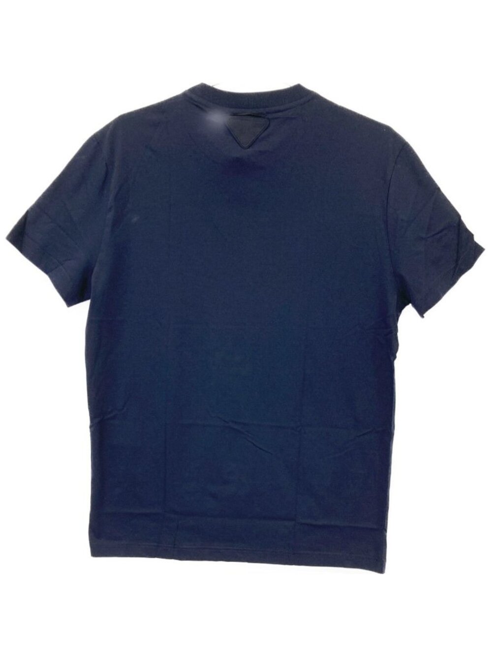Prada Triangle Logo Navy Crew Neck T-Shirt